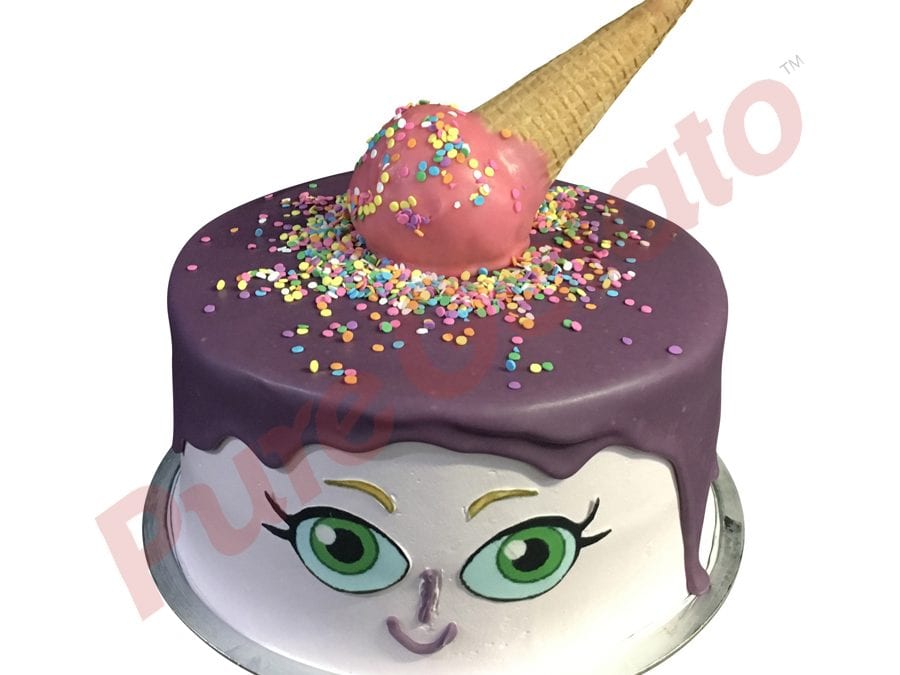 Shopkins Face Double Stack+Upside Down Cone Pink and Purple