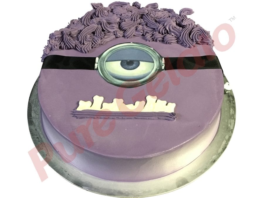 MINION FACE PURPLE GELATO CAKE