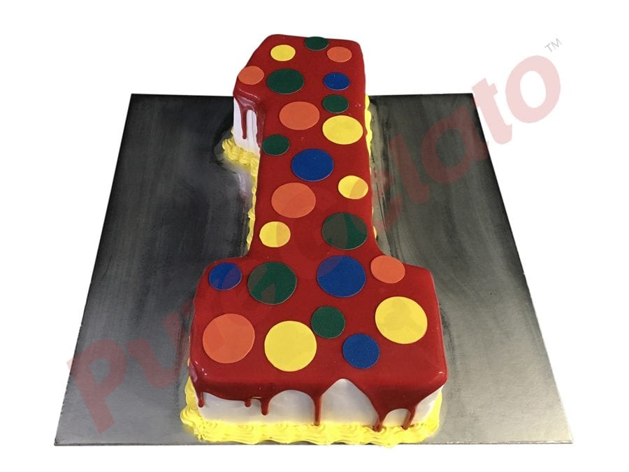 numeral-cake-1-red-choc-drip-yellow-pipingdot-scan