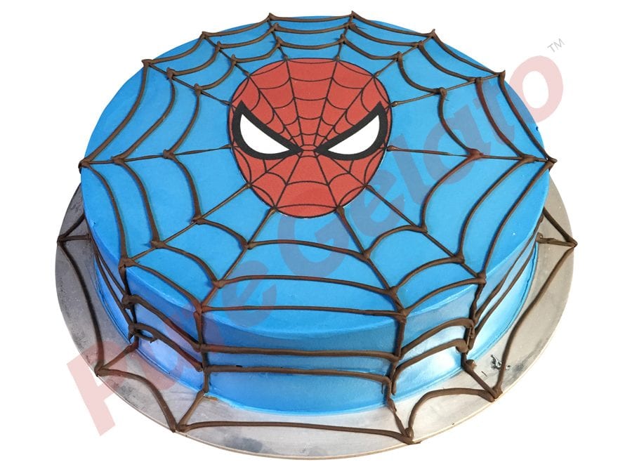 SPIDERMAN WEB FACE GELATO CAKE