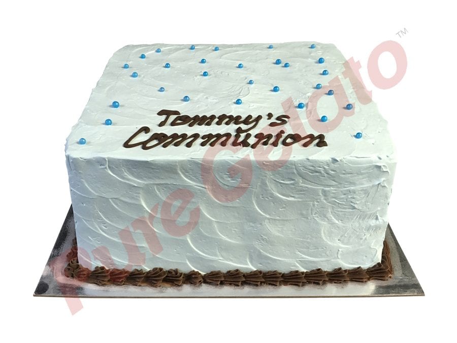 Spatula Cream Finish Double Stack Square Baby Blue+Choc piping