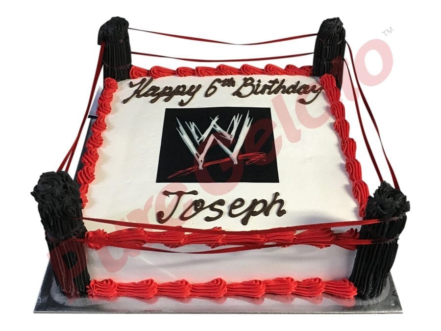 Sports Field Westling Ring Wwe Logo Smooth Cream Red Piping Pure Gelato Sydney Pure Gelato Sydney Gelato Gelato Cakes Gelato Fundraising