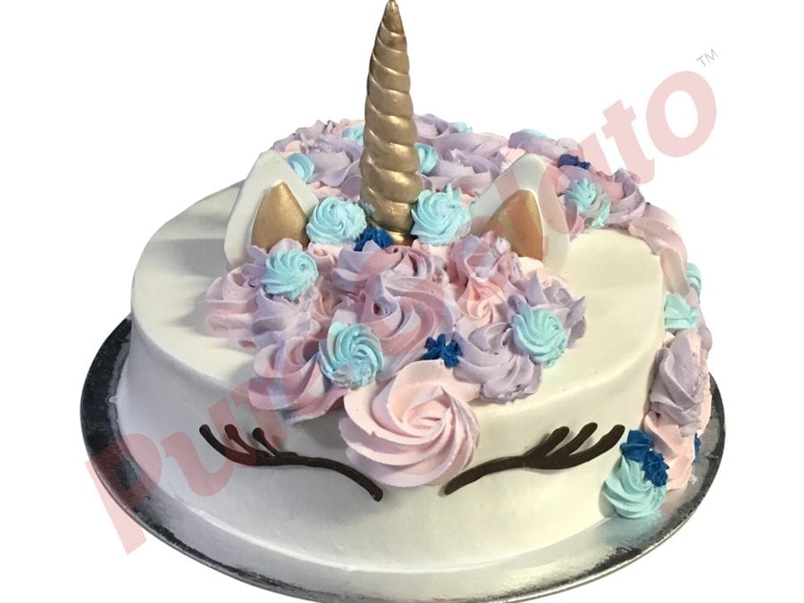 UNICORN CAKE WHITE SMOOTH CREAM+COLOURED CREAM