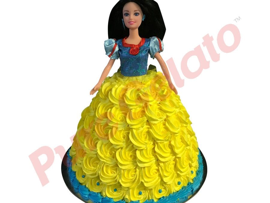 Blue Ruffled Barbie Princess Birthday Cake - CakeCentral.com